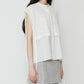 Striped Sleeveless Shirt with Lace Bib