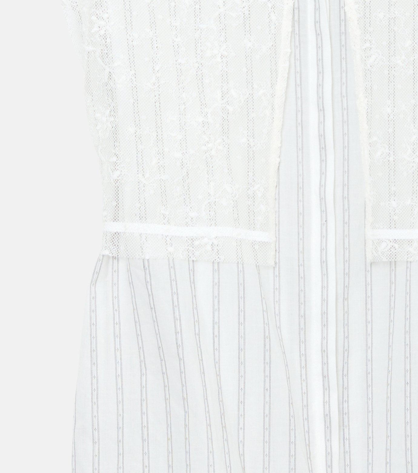 Striped Sleeveless Shirt with Lace Bib