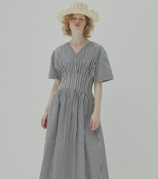 Gingham Check Round Form Dress