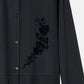 Sheer Shirt Dress w/Flocked Flower