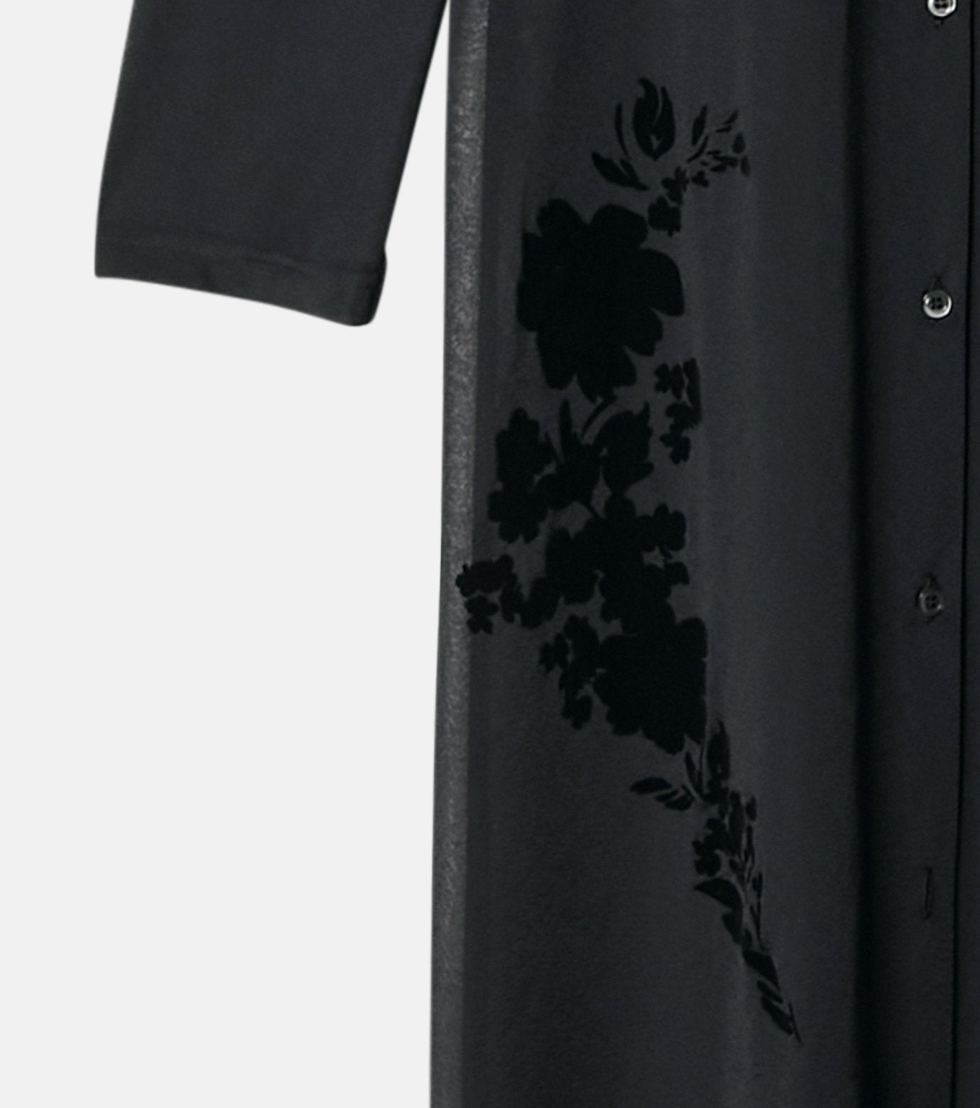 Sheer Shirt Dress w/Flocked Flower