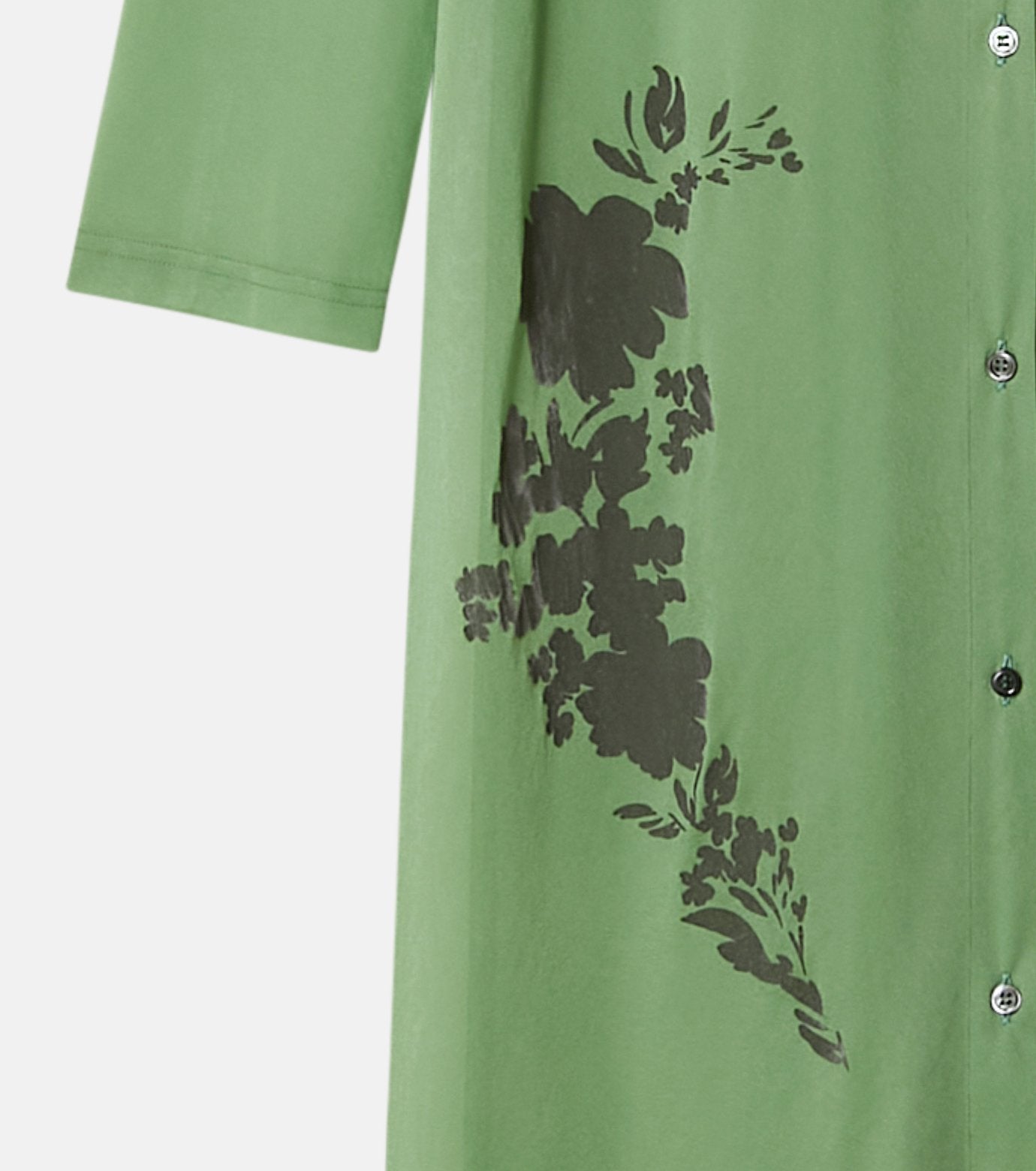 Sheer Shirt Dress w/Flocked Flower