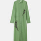 Sheer Shirt Dress w/Flocked Flower