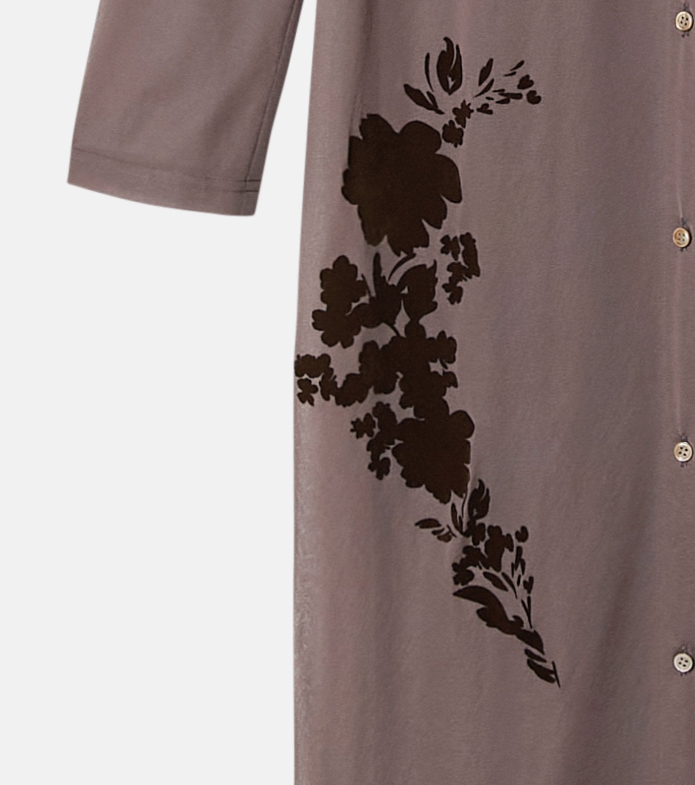 Sheer Shirt Dress w/Flocked Flower