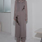 Sheer Shirt Dress w/Flocked Flower