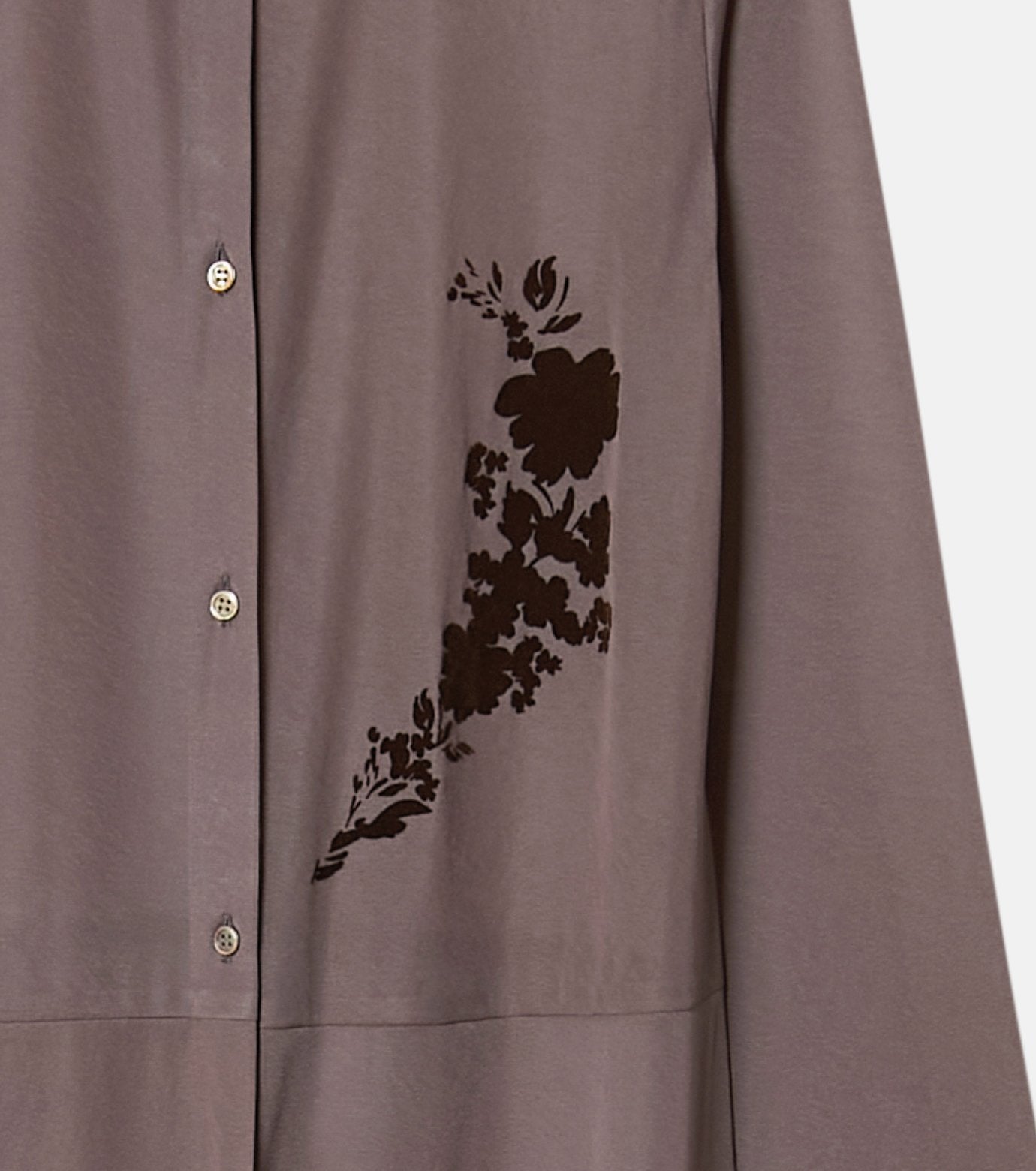 Sheer Shirt Dress w/Flocked Flower