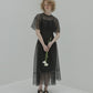 Sheer Gathered Waist Dress