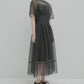 Sheer Gathered Waist Dress