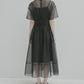 Sheer Gathered Waist Dress