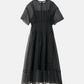 Sheer Gathered Waist Dress