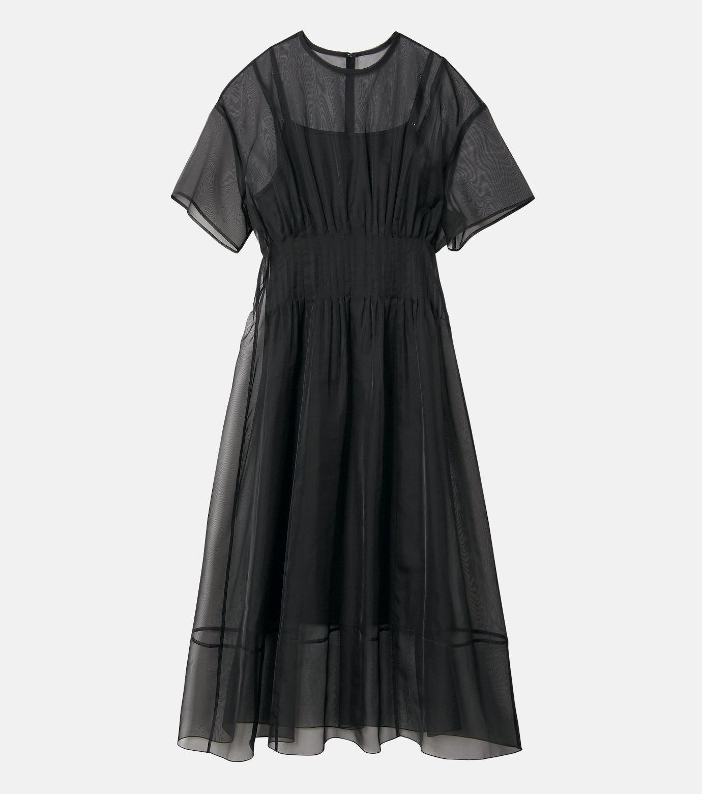 Sheer Gathered Waist Dress