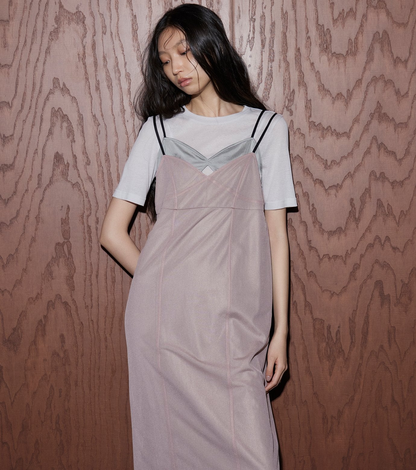 Organza x Satin Slip Dress
