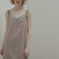 Organza x Satin Slip Dress