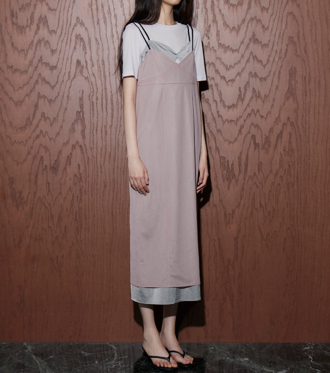 Organza x Satin Slip Dress