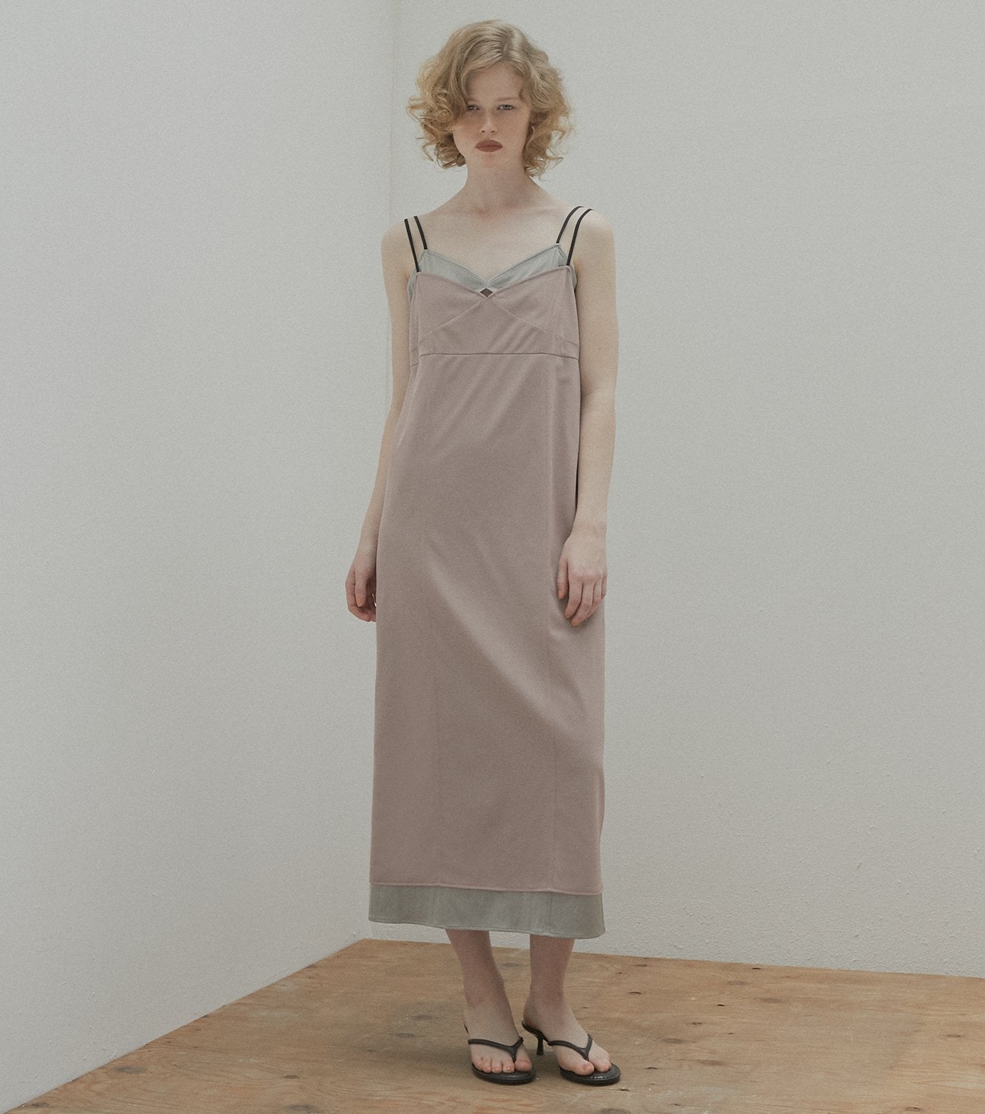 Organza x Satin Slip Dress