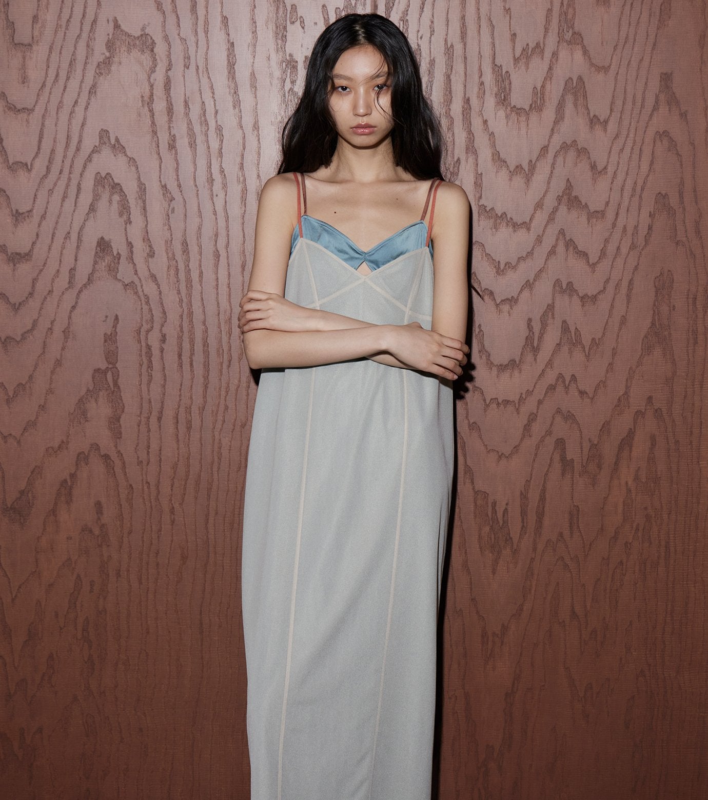 Organza x Satin Slip Dress