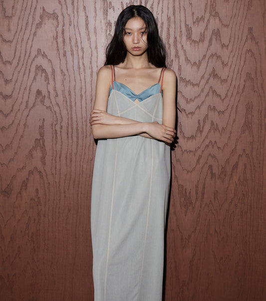Organza x Satin Slip Dress
