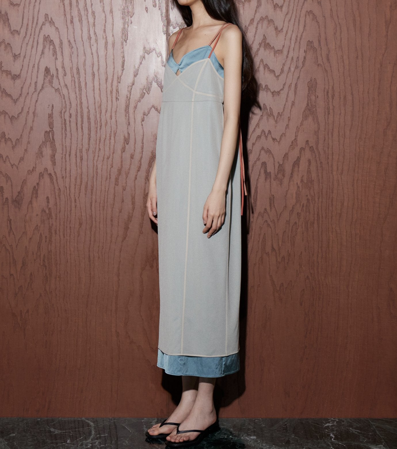 Organza x Satin Slip Dress