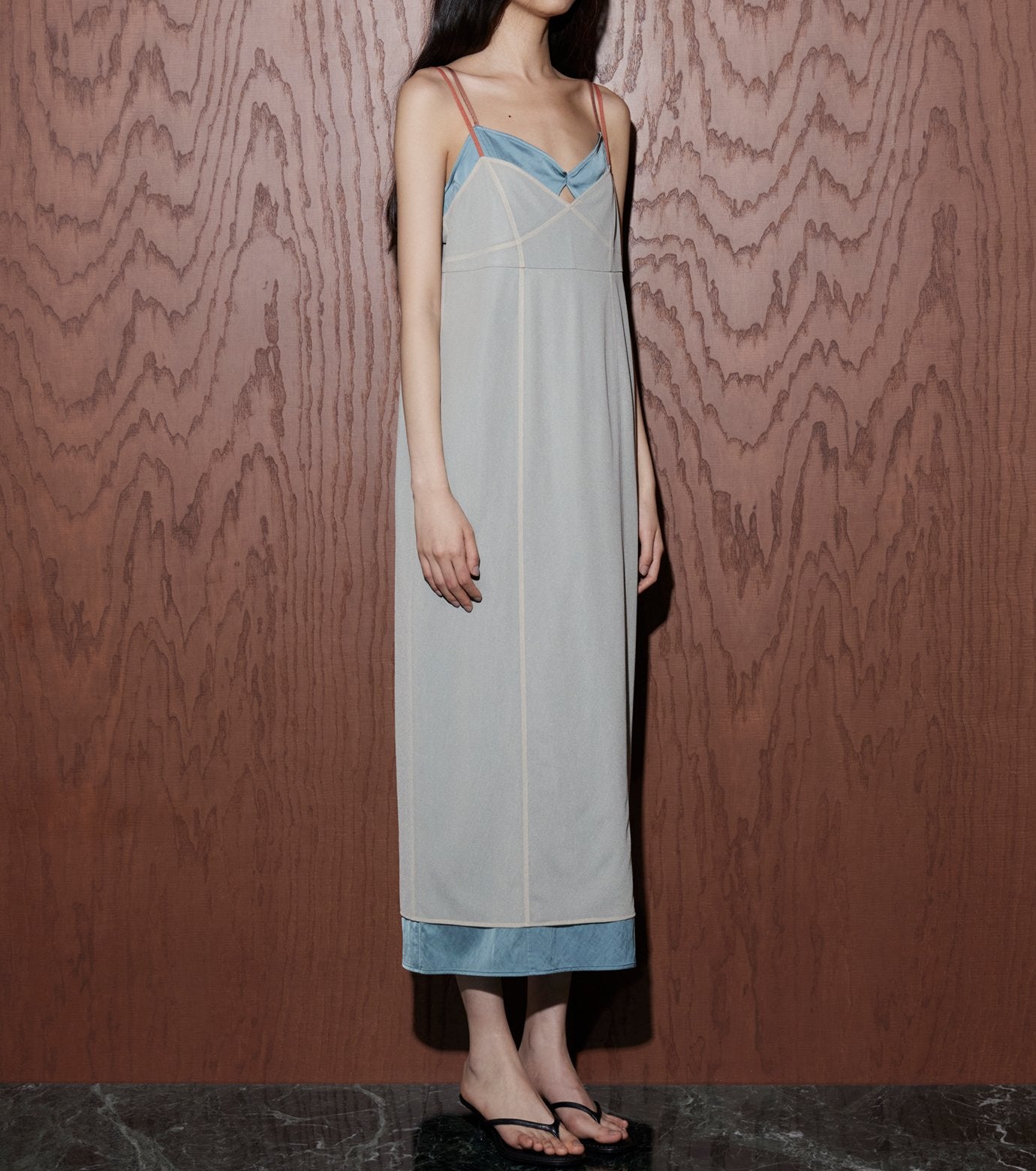 Organza x Satin Slip Dress