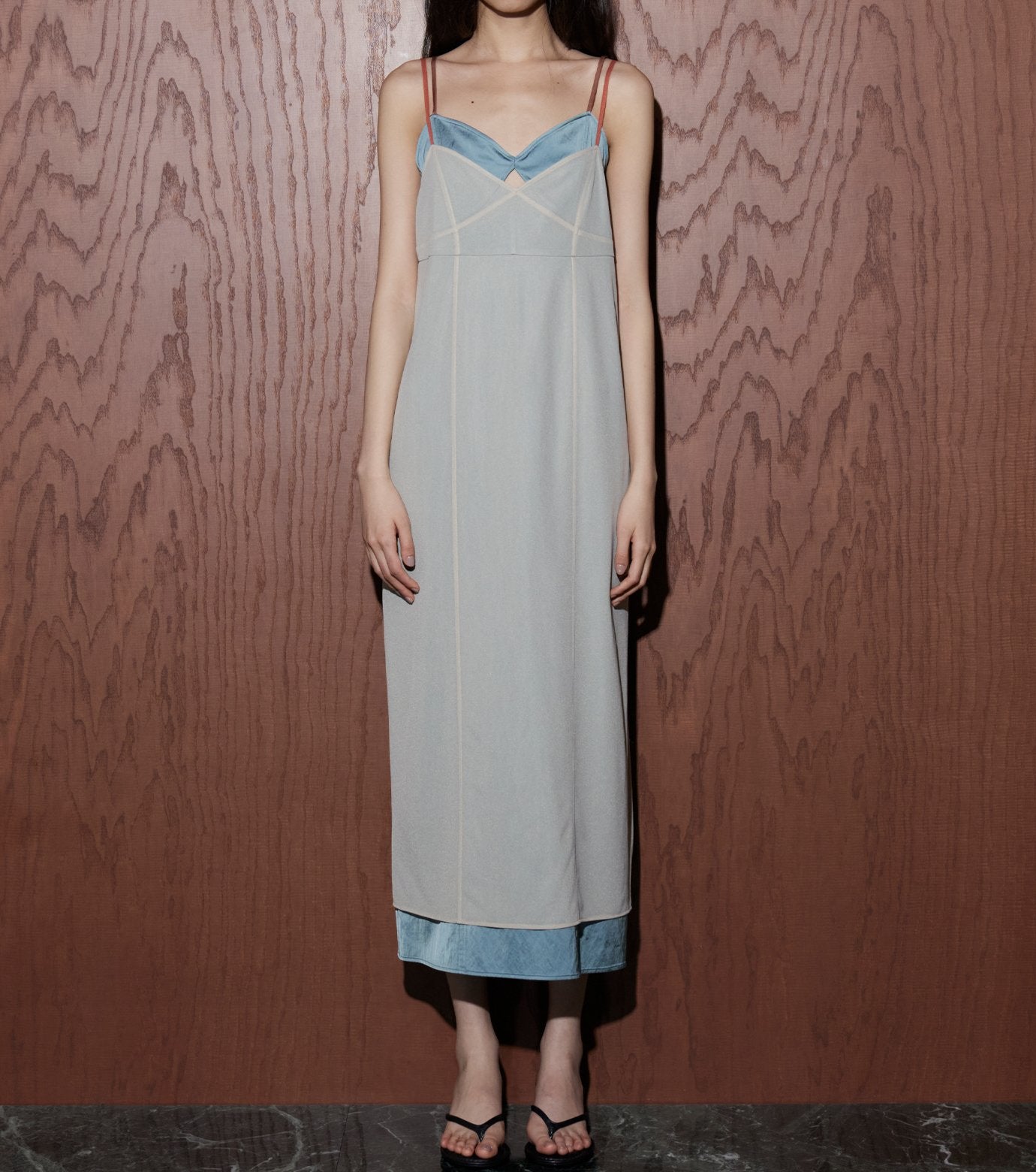 Organza x Satin Slip Dress