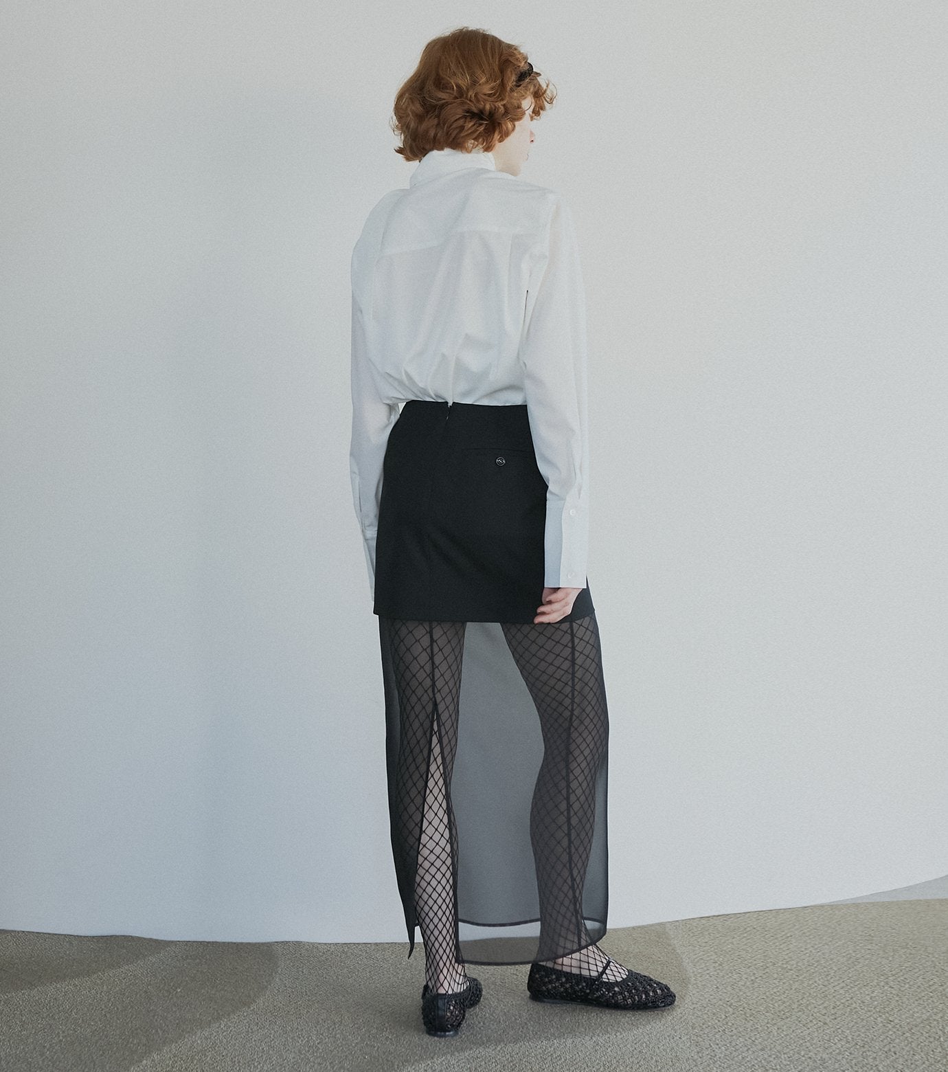 Sheer-Blend Pencil Skirt