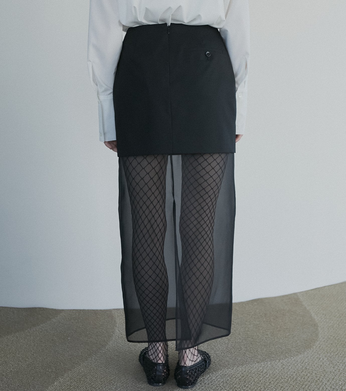 Sheer-Blend Pencil Skirt