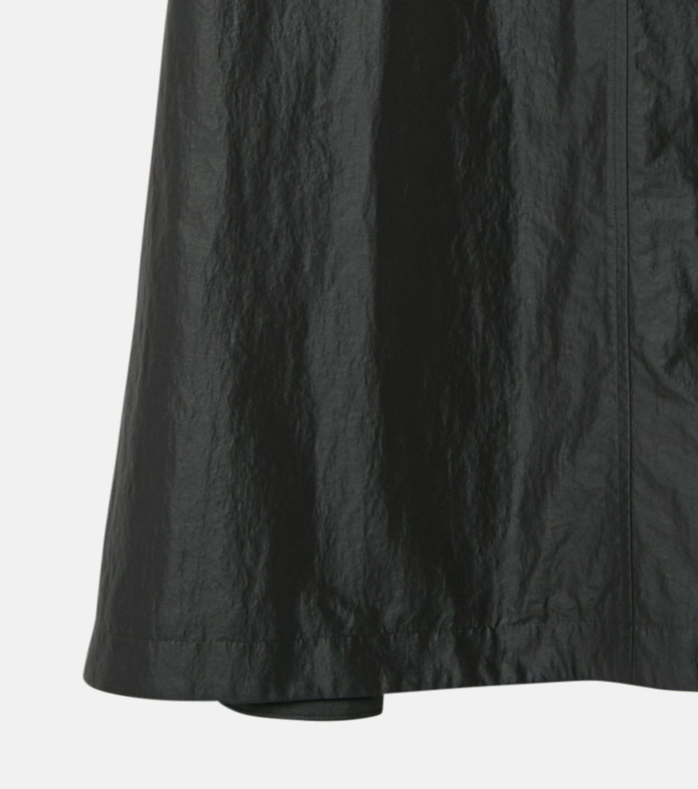 Nylon Leather Midi Skirt