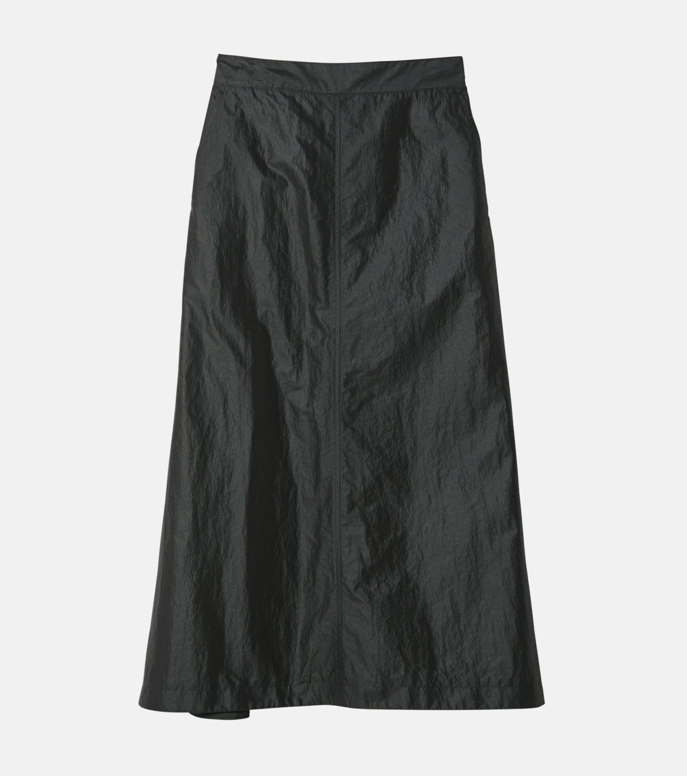 Nylon Leather Midi Skirt