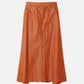 Nylon Leather Midi Skirt