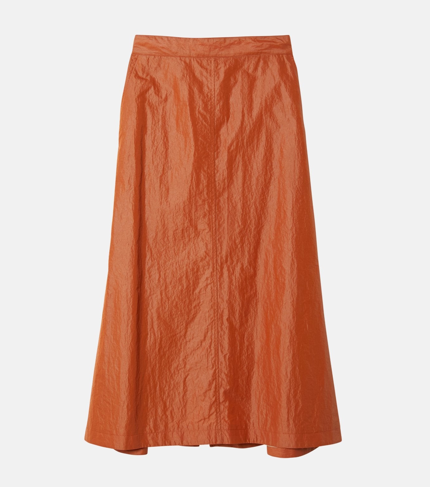 Nylon Leather Midi Skirt