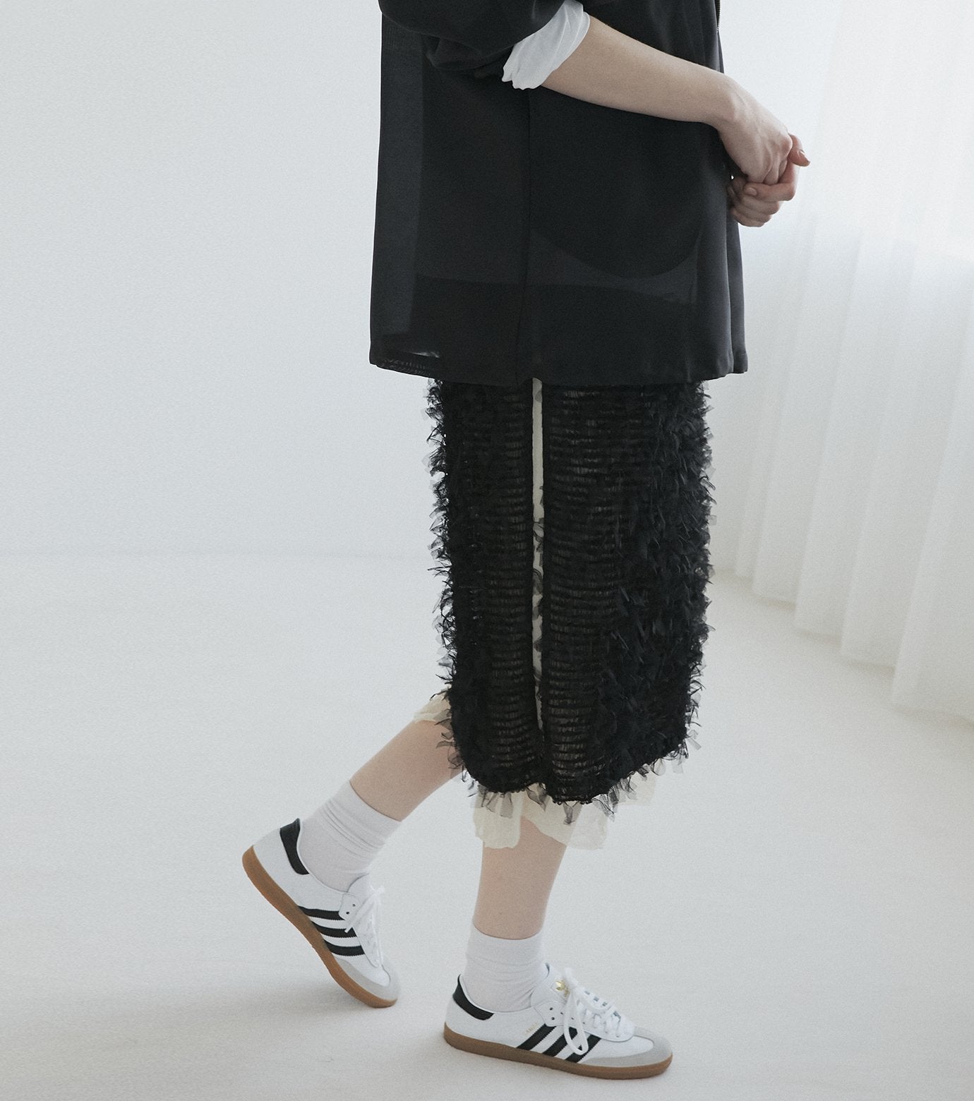 Tape Yarn Shirring Skirt