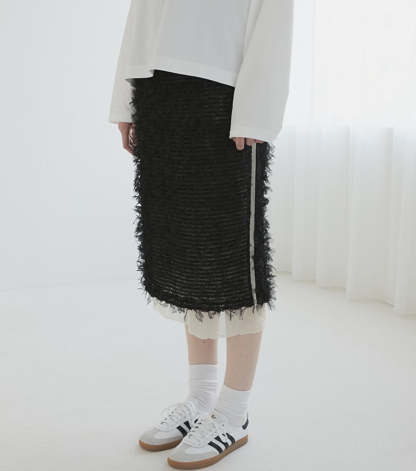Tape Yarn Shirring Skirt
