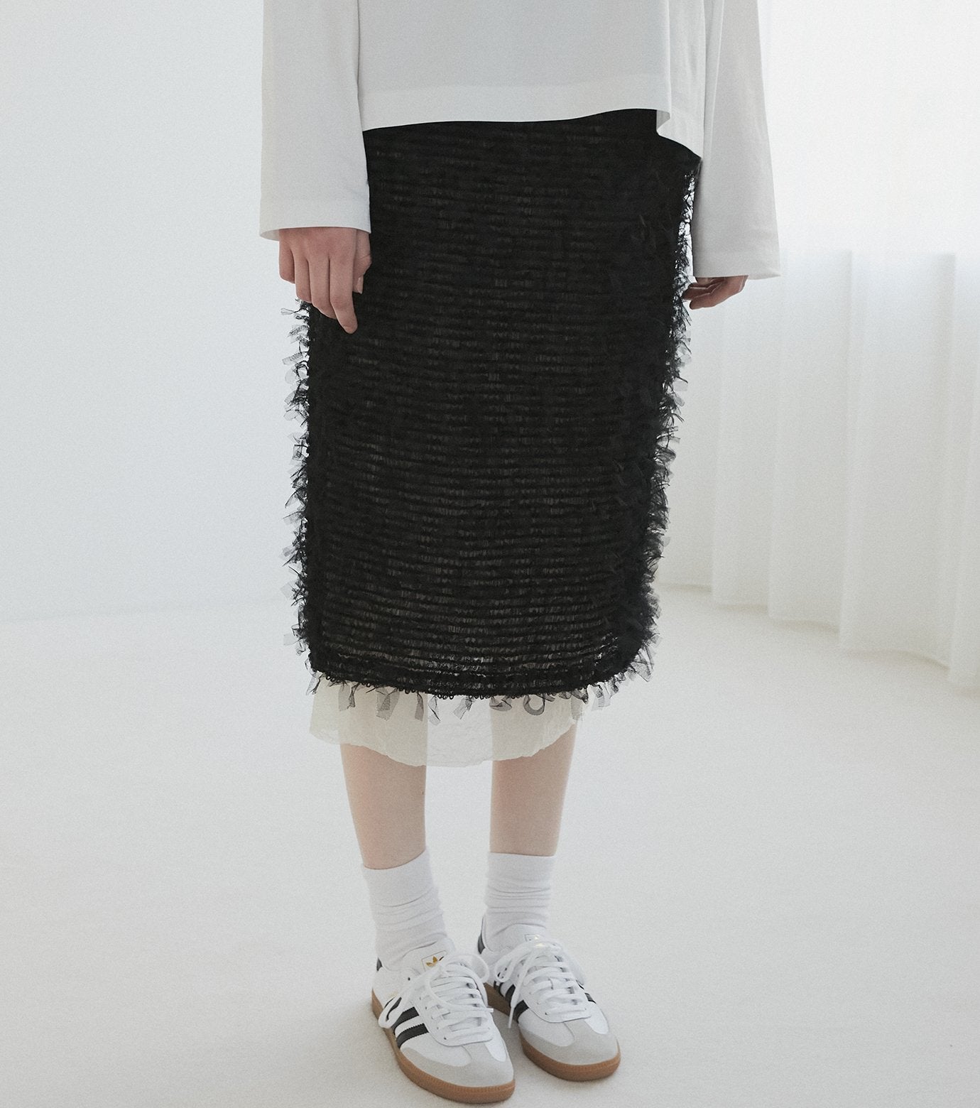 Tape Yarn Shirring Skirt