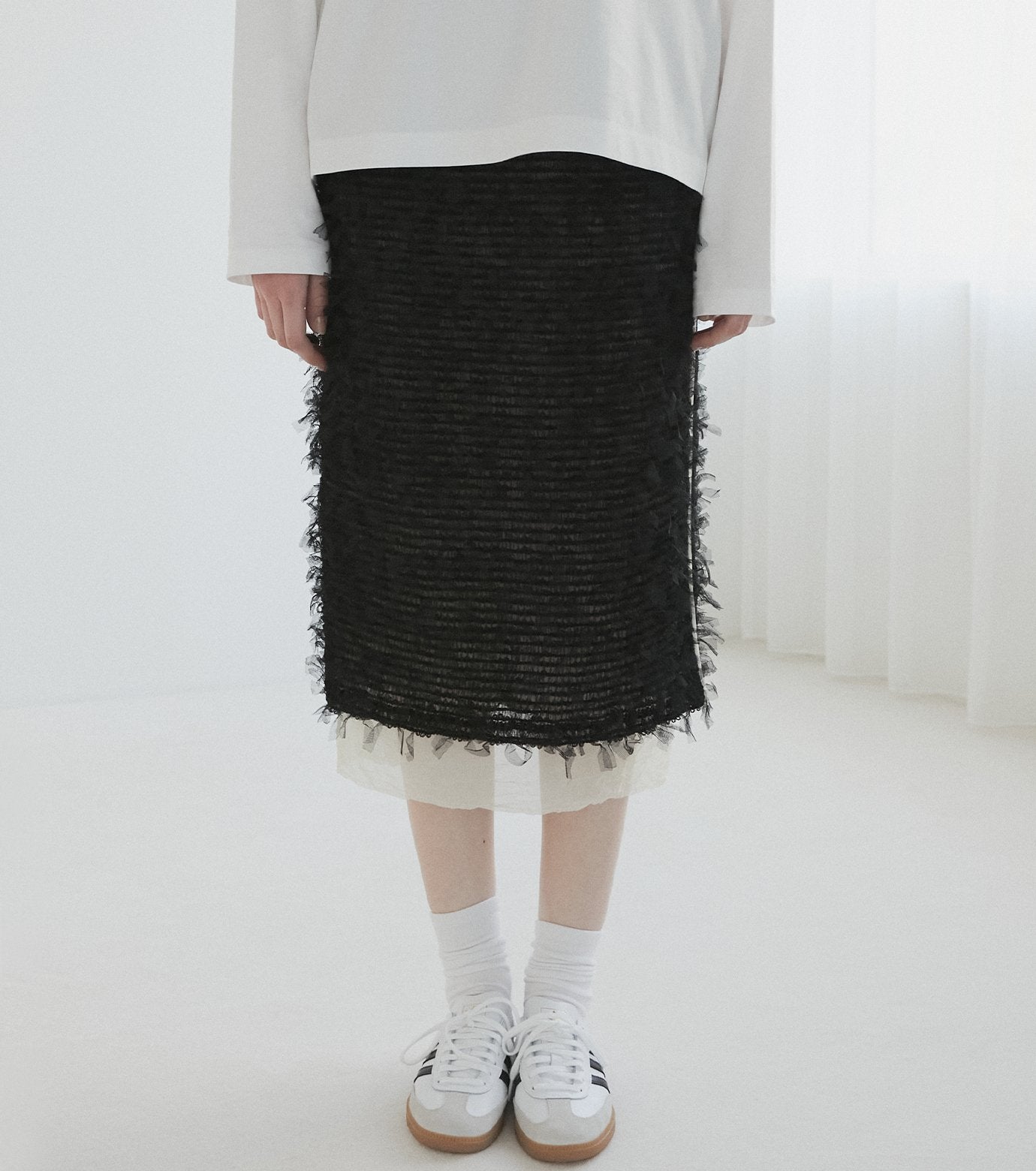 Tape Yarn Shirring Skirt