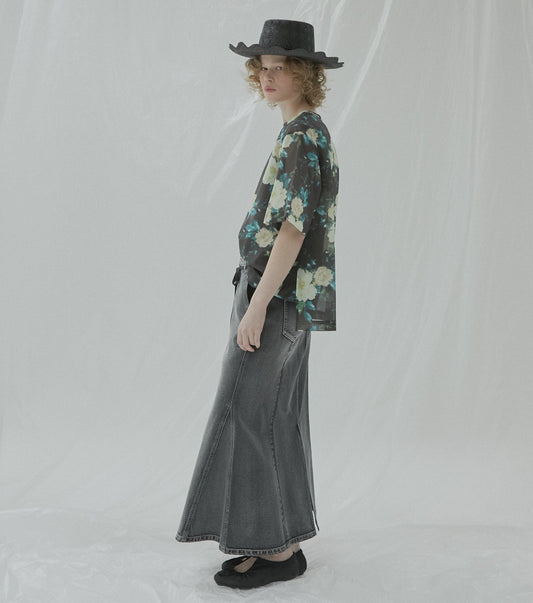 Flared Denim Skirt