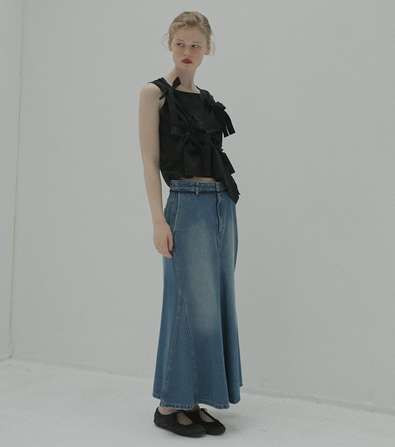 Flared Denim Skirt