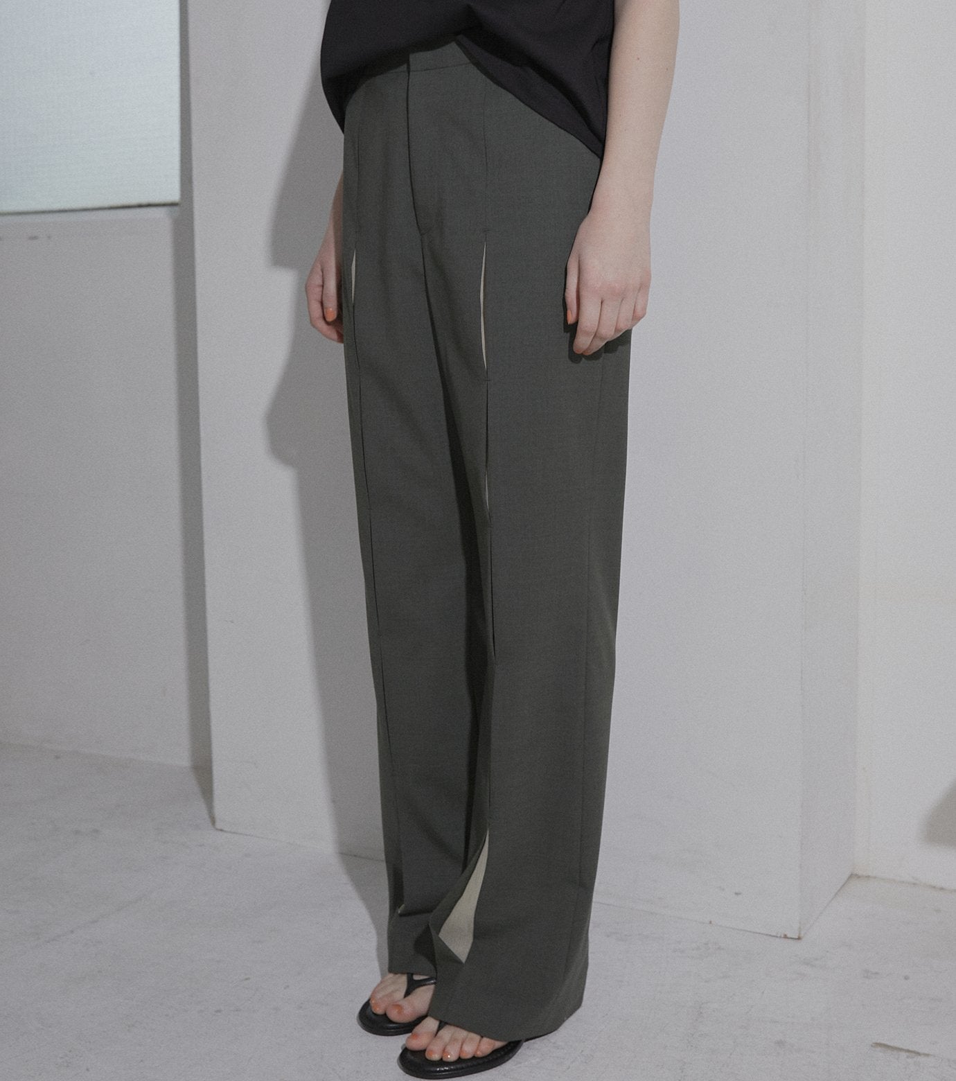 Slim Flare Pant w/Sheer Detail