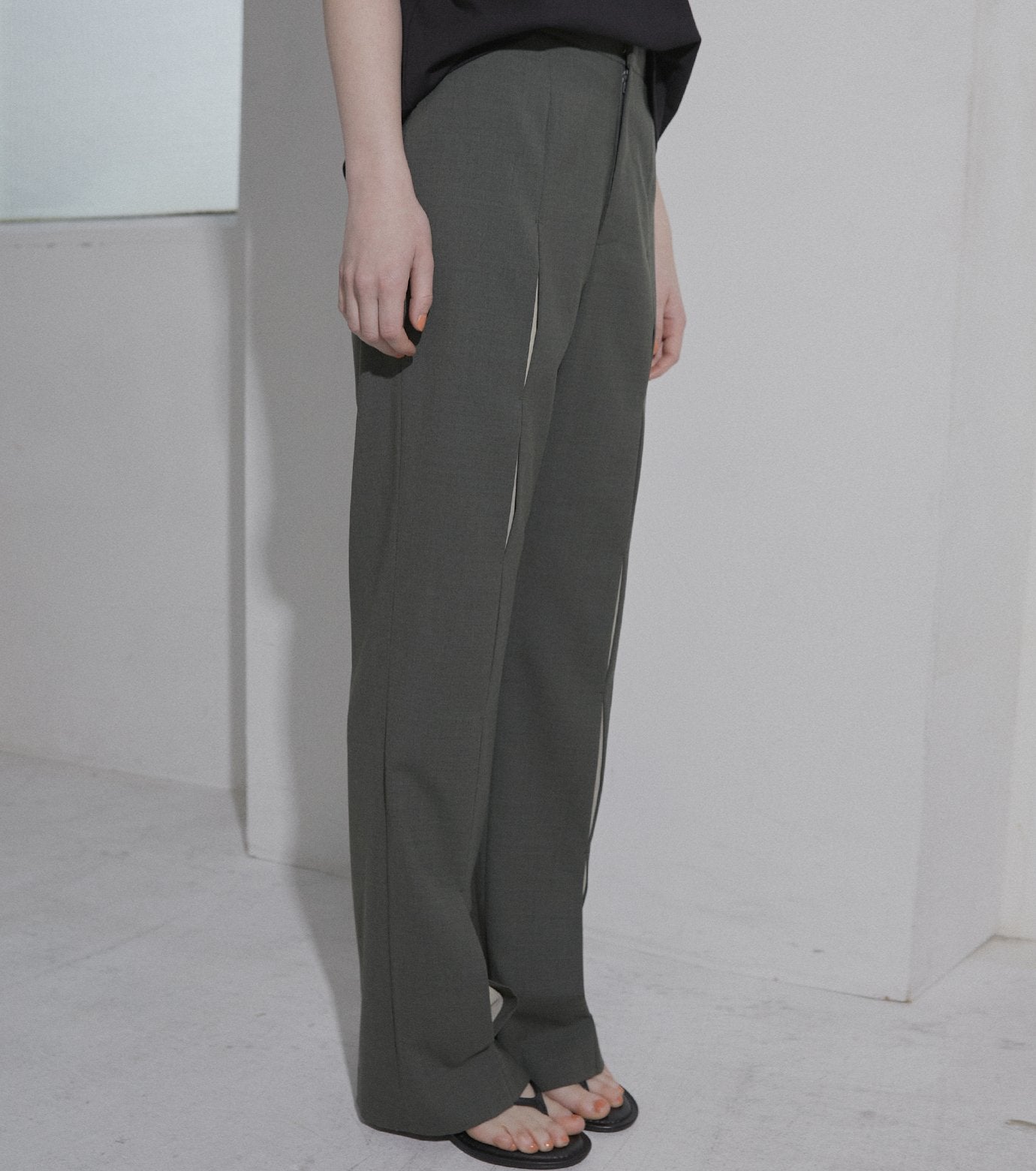 Slim Flare Pant w/Sheer Detail