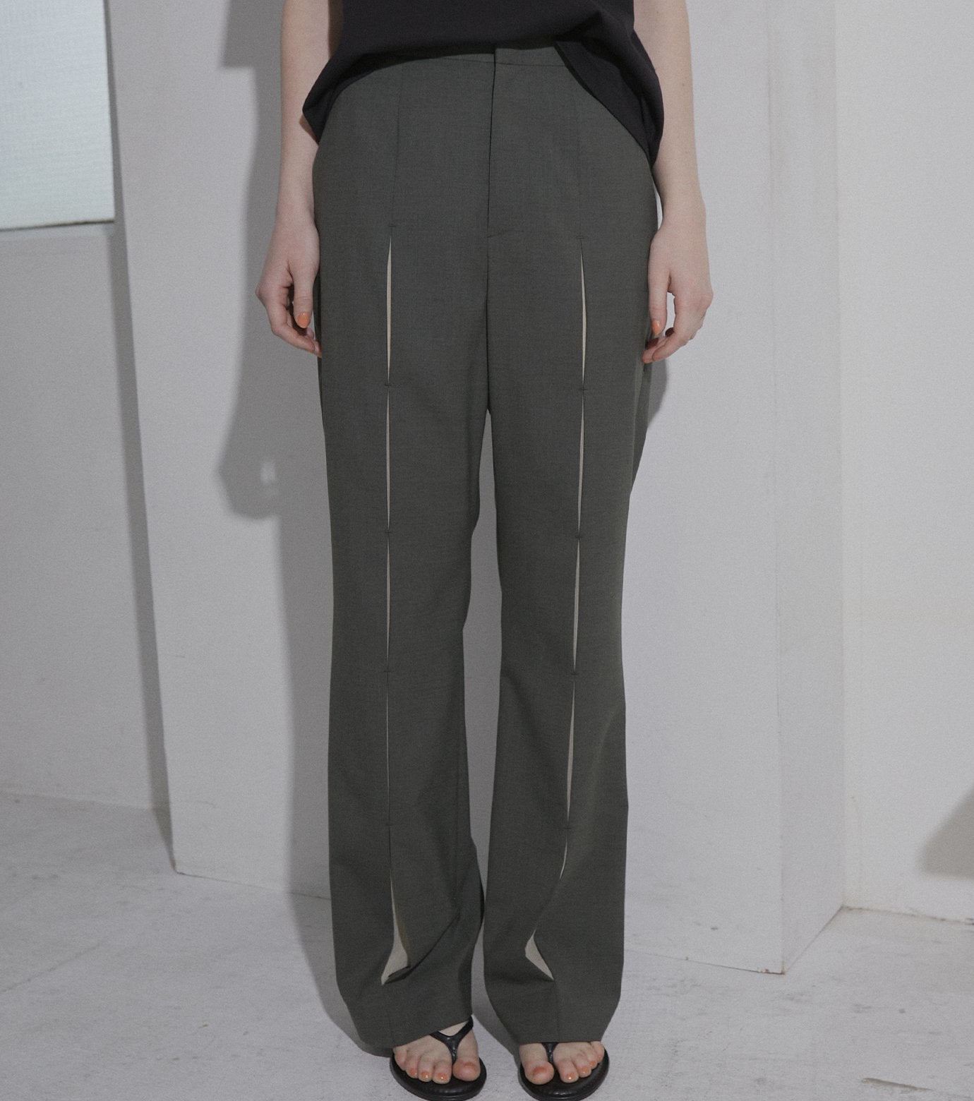 Slim Flare Pant w/Sheer Detail