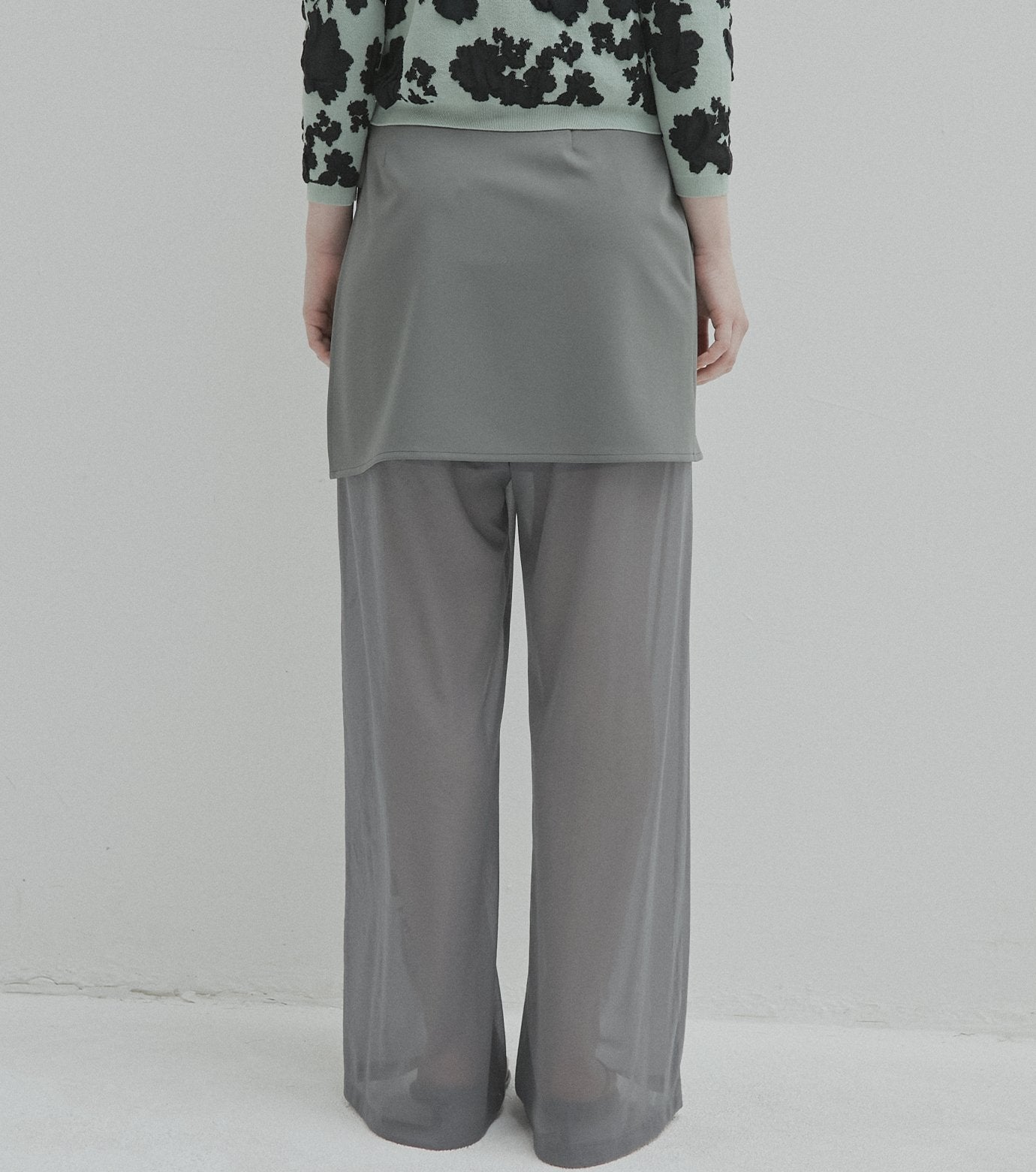 Sheer Relax Pant w/Flocked Flower