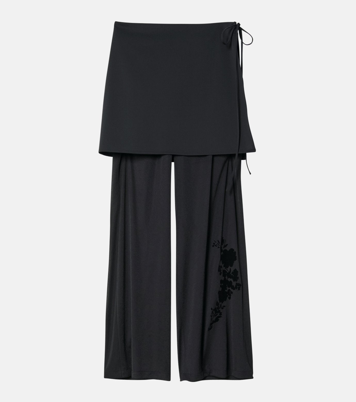 Sheer Relax Pant w/Flocked Flower