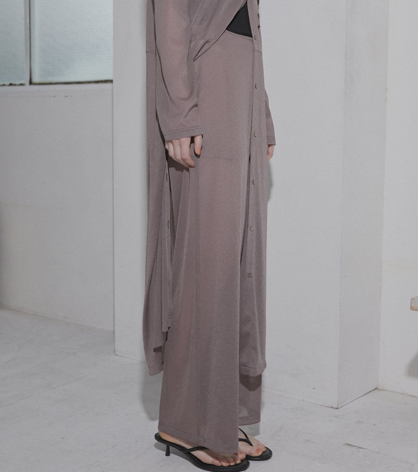 Sheer Relax Pant w/Flocked Flower