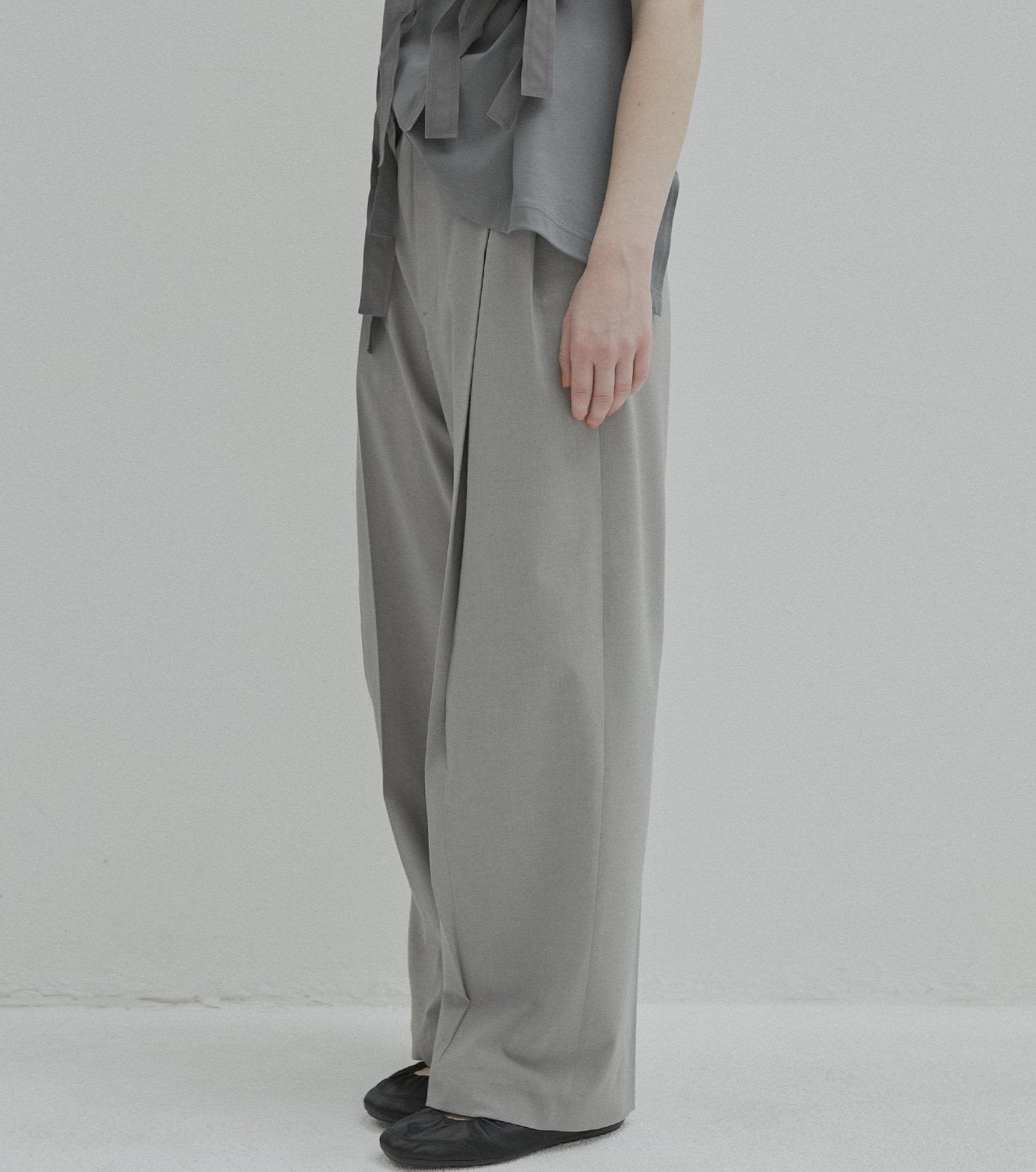 Wide Leg Trousers w/Cut Out Detail