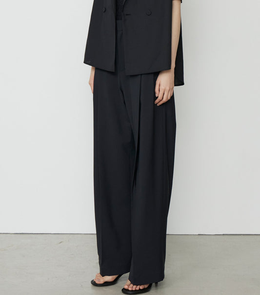 Wide Leg Trousers w/Cut Out Detail