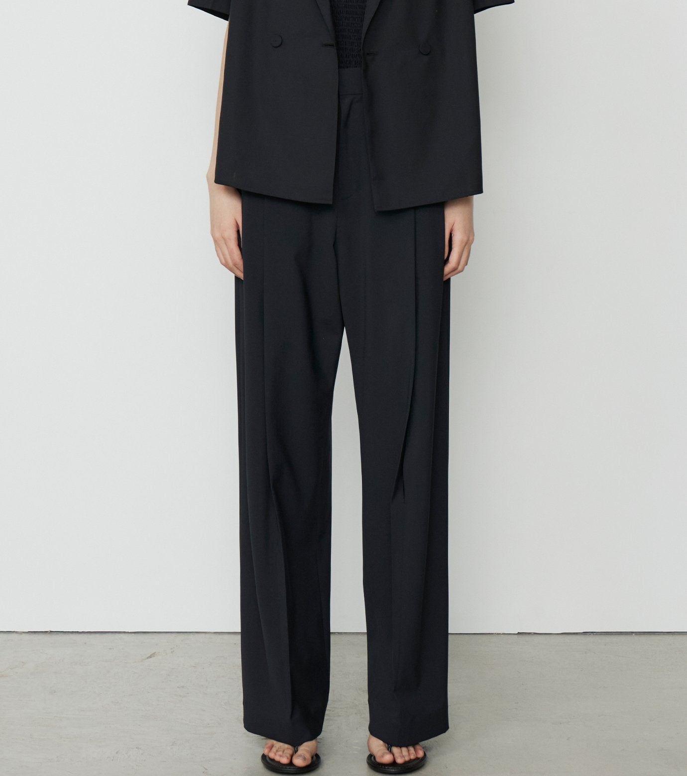 Wide Leg Trousers w/Cut Out Detail
