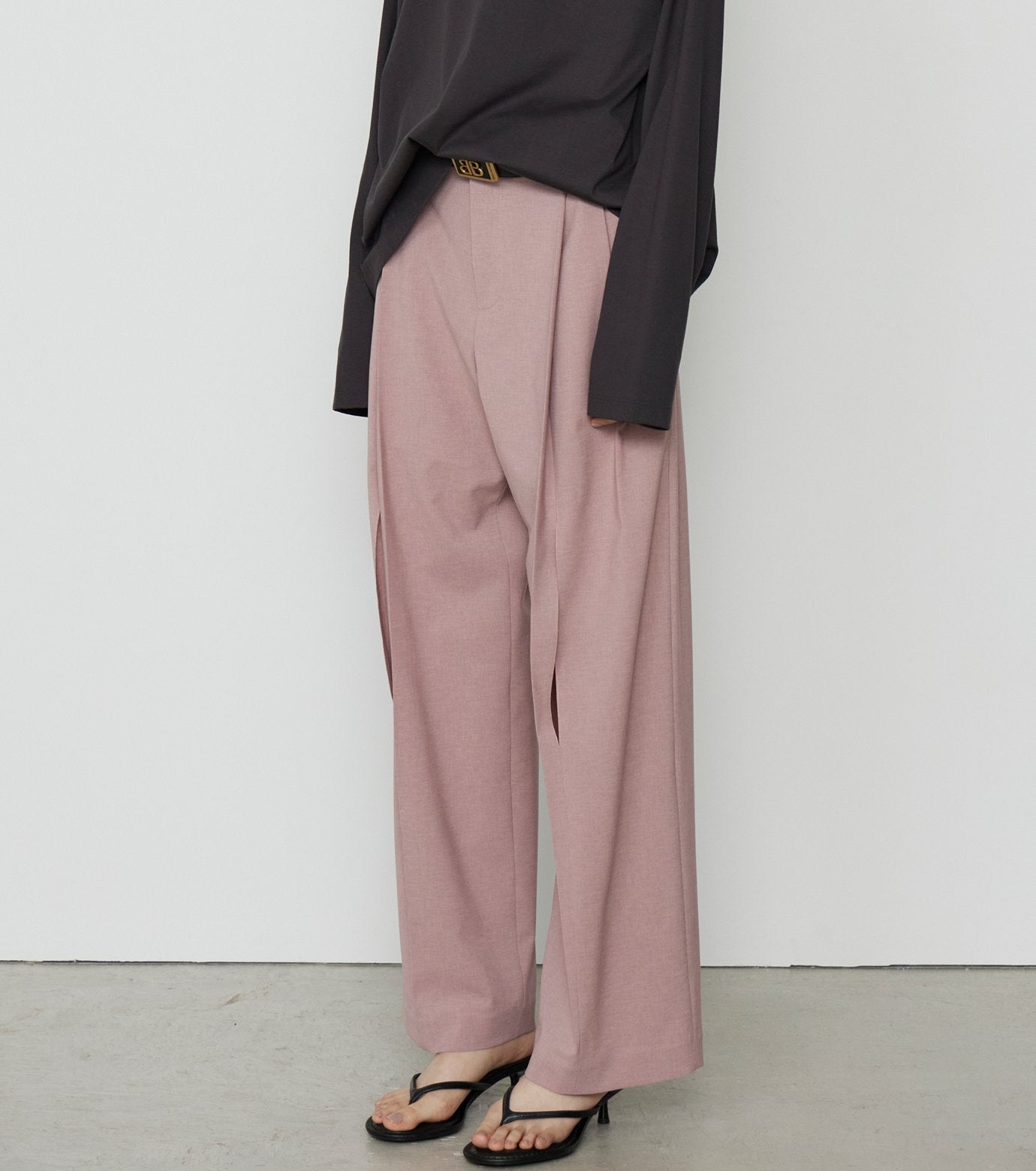 Wide Leg Trousers w/Cut Out Detail