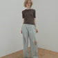 Wide Leg Trousers w/Cut Out Detail