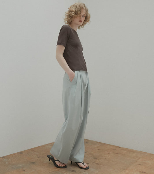 Wide Leg Trousers w/Cut Out Detail