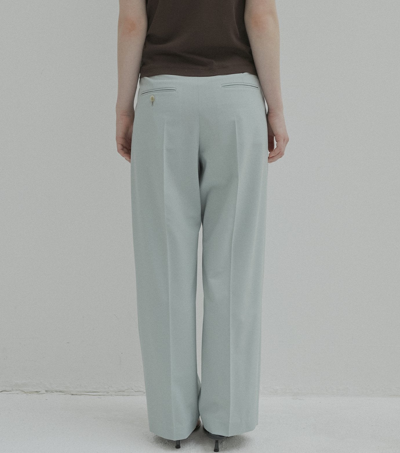 Wide Leg Trousers w/Cut Out Detail