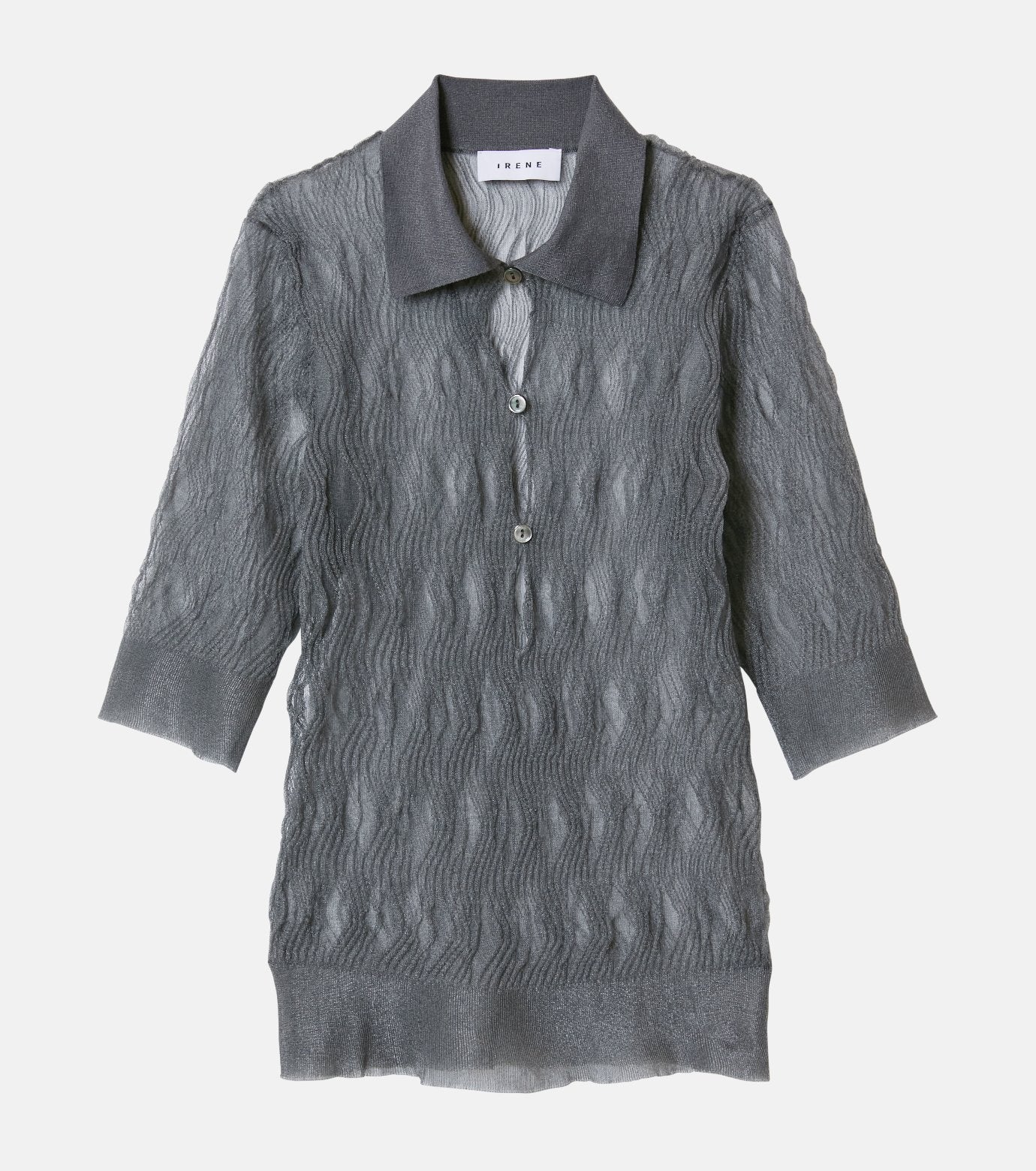 Wave Pattern Knit Polo
